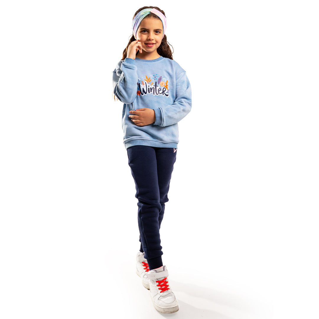Baby blue Sweatshirt with “Winter” Print 💙🌧