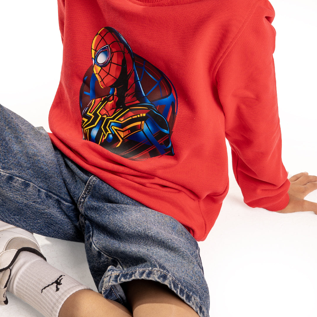 RED Sweatshirt with “ Spiderman ” Print 💗😎