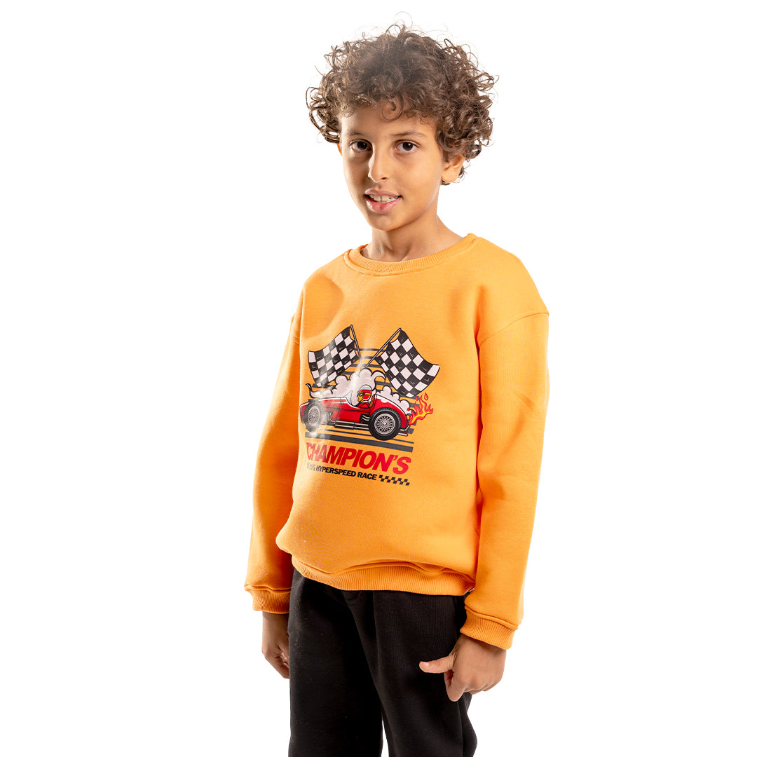 Orange Sweatshirt with "Champion race car" Print 💪🏎
